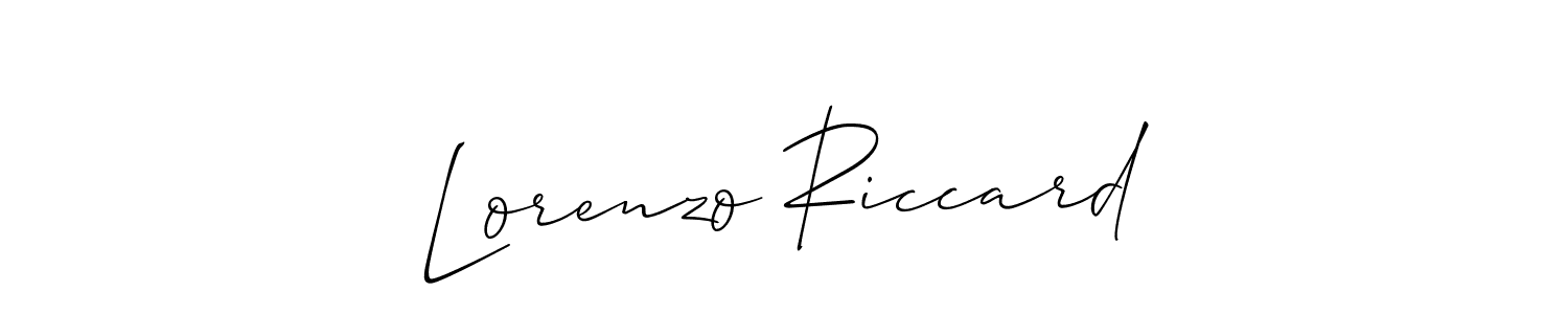 Create a beautiful signature design for name Lorenzo Riccard. With this signature (Allison_Script) fonts, you can make a handwritten signature for free. Lorenzo Riccard signature style 2 images and pictures png