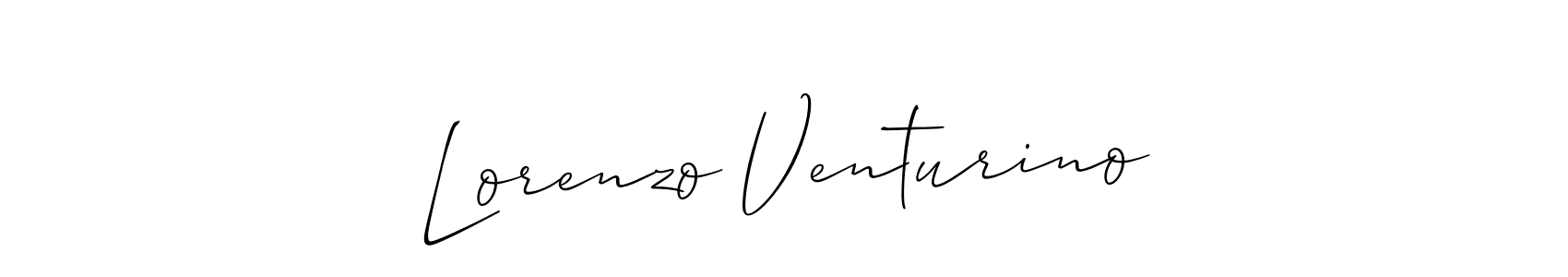 Create a beautiful signature design for name Lorenzo Venturino. With this signature (Allison_Script) fonts, you can make a handwritten signature for free. Lorenzo Venturino signature style 2 images and pictures png