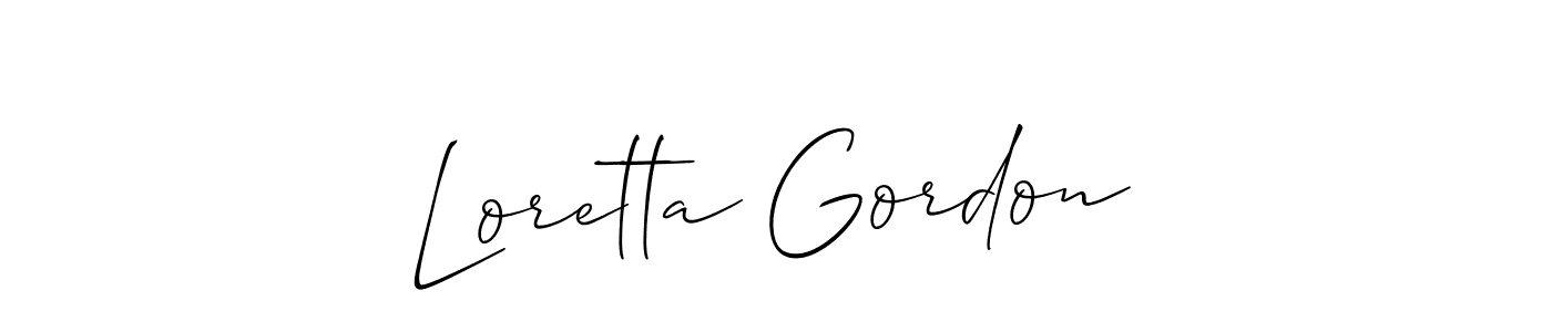 Here are the top 10 professional signature styles for the name Loretta Gordon. These are the best autograph styles you can use for your name. Loretta Gordon signature style 2 images and pictures png