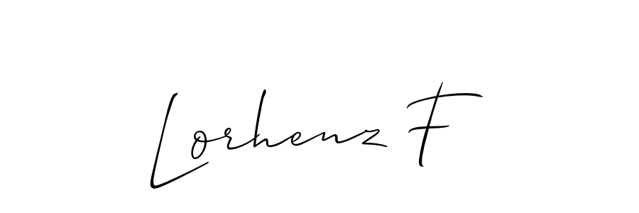 Also You can easily find your signature by using the search form. We will create Lorhenz F name handwritten signature images for you free of cost using Allison_Script sign style. Lorhenz F signature style 2 images and pictures png