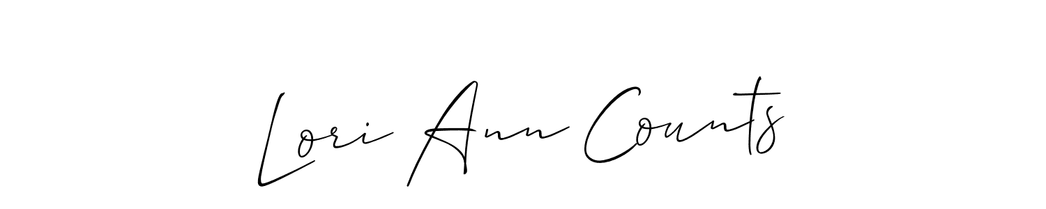 Create a beautiful signature design for name Lori Ann Counts. With this signature (Allison_Script) fonts, you can make a handwritten signature for free. Lori Ann Counts signature style 2 images and pictures png