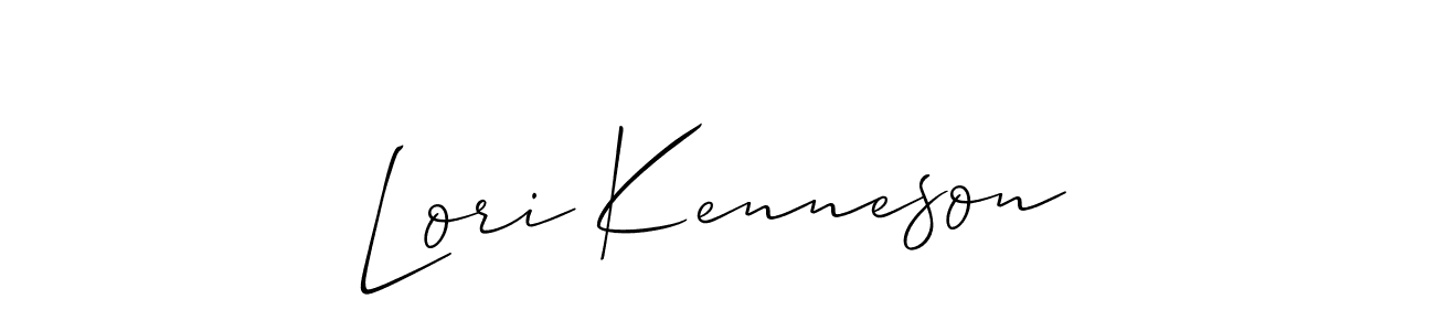 Allison_Script is a professional signature style that is perfect for those who want to add a touch of class to their signature. It is also a great choice for those who want to make their signature more unique. Get Lori Kenneson name to fancy signature for free. Lori Kenneson signature style 2 images and pictures png