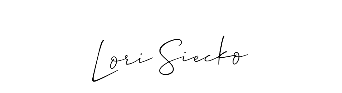 You should practise on your own different ways (Allison_Script) to write your name (Lori Siecko) in signature. don't let someone else do it for you. Lori Siecko signature style 2 images and pictures png