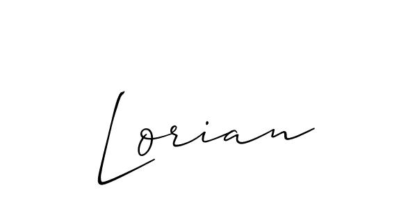 Make a beautiful signature design for name Lorian. With this signature (Allison_Script) style, you can create a handwritten signature for free. Lorian signature style 2 images and pictures png