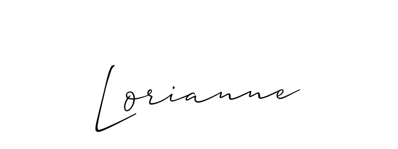 How to make Lorianne signature? Allison_Script is a professional autograph style. Create handwritten signature for Lorianne name. Lorianne signature style 2 images and pictures png