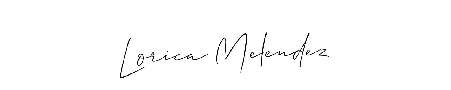 Use a signature maker to create a handwritten signature online. With this signature software, you can design (Allison_Script) your own signature for name Lorica Melendez. Lorica Melendez signature style 2 images and pictures png