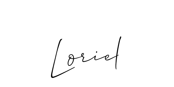 Make a beautiful signature design for name Loriel. With this signature (Allison_Script) style, you can create a handwritten signature for free. Loriel signature style 2 images and pictures png
