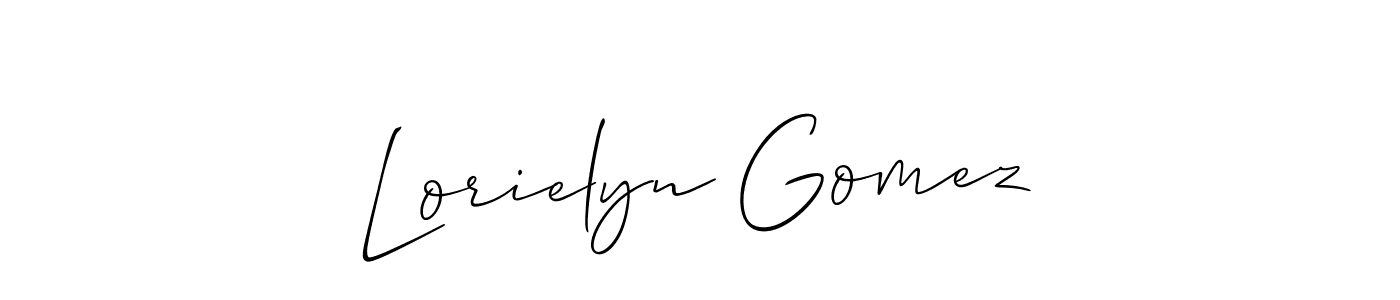 How to make Lorielyn Gomez name signature. Use Allison_Script style for creating short signs online. This is the latest handwritten sign. Lorielyn Gomez signature style 2 images and pictures png