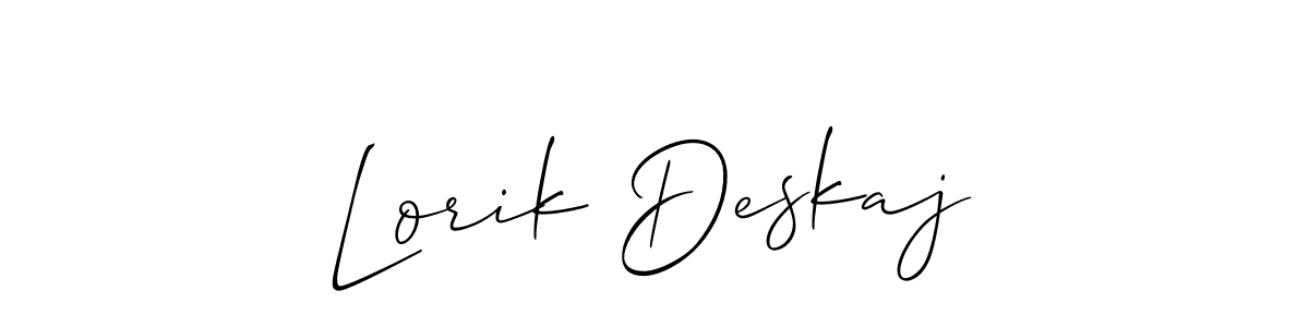 This is the best signature style for the Lorik Deskaj name. Also you like these signature font (Allison_Script). Mix name signature. Lorik Deskaj signature style 2 images and pictures png