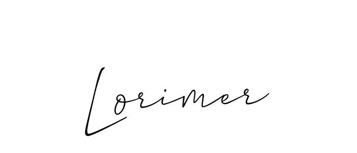 How to make Lorimer name signature. Use Allison_Script style for creating short signs online. This is the latest handwritten sign. Lorimer signature style 2 images and pictures png