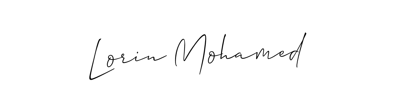 How to make Lorin Mohamed name signature. Use Allison_Script style for creating short signs online. This is the latest handwritten sign. Lorin Mohamed signature style 2 images and pictures png