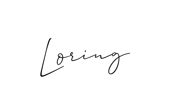 How to make Loring name signature. Use Allison_Script style for creating short signs online. This is the latest handwritten sign. Loring signature style 2 images and pictures png