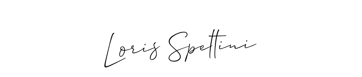 It looks lik you need a new signature style for name Loris Speltini. Design unique handwritten (Allison_Script) signature with our free signature maker in just a few clicks. Loris Speltini signature style 2 images and pictures png