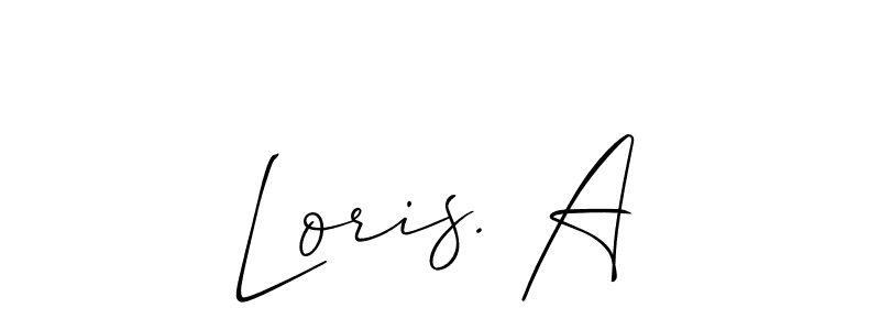 Similarly Allison_Script is the best handwritten signature design. Signature creator online .You can use it as an online autograph creator for name Loris. A. Loris. A signature style 2 images and pictures png