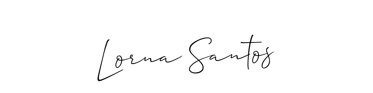 The best way (Allison_Script) to make a short signature is to pick only two or three words in your name. The name Lorna Santos include a total of six letters. For converting this name. Lorna Santos signature style 2 images and pictures png