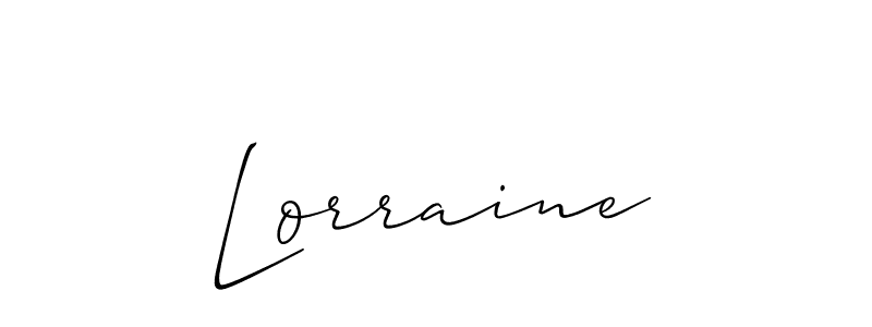 Design your own signature with our free online signature maker. With this signature software, you can create a handwritten (Allison_Script) signature for name Lorraine. Lorraine signature style 2 images and pictures png