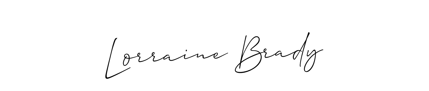 You should practise on your own different ways (Allison_Script) to write your name (Lorraine Brady) in signature. don't let someone else do it for you. Lorraine Brady signature style 2 images and pictures png