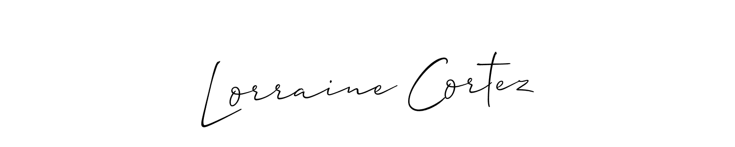 Make a beautiful signature design for name Lorraine Cortez. With this signature (Allison_Script) style, you can create a handwritten signature for free. Lorraine Cortez signature style 2 images and pictures png