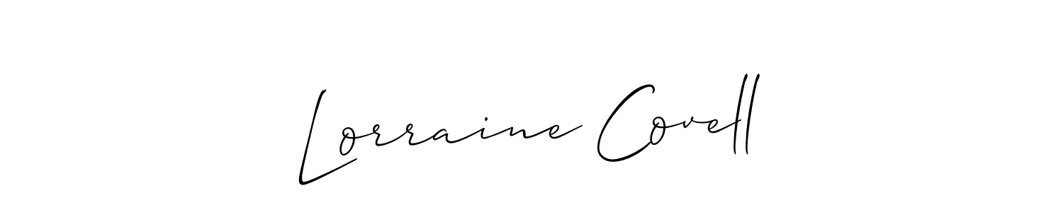 Lorraine Covell stylish signature style. Best Handwritten Sign (Allison_Script) for my name. Handwritten Signature Collection Ideas for my name Lorraine Covell. Lorraine Covell signature style 2 images and pictures png