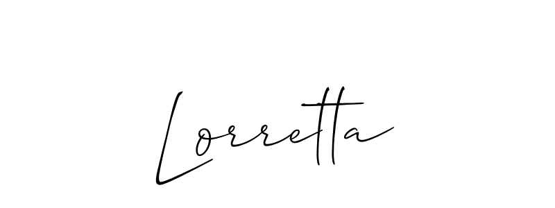 Best and Professional Signature Style for Lorretta. Allison_Script Best Signature Style Collection. Lorretta signature style 2 images and pictures png