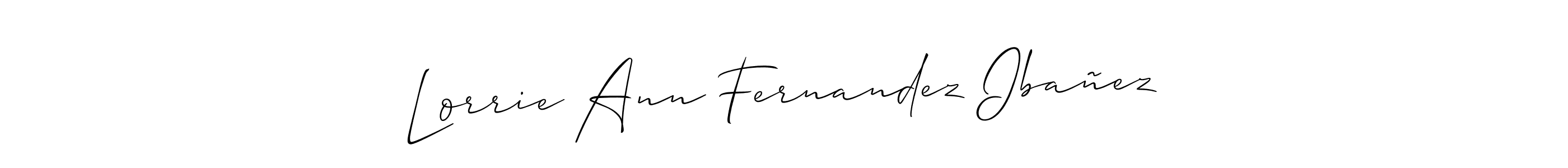 Lorrie Ann Fernandez Ibañez stylish signature style. Best Handwritten Sign (Allison_Script) for my name. Handwritten Signature Collection Ideas for my name Lorrie Ann Fernandez Ibañez. Lorrie Ann Fernandez Ibañez signature style 2 images and pictures png