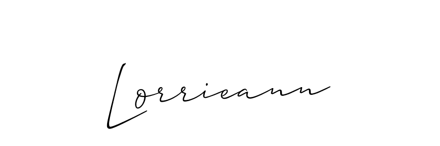 How to make Lorrieann signature? Allison_Script is a professional autograph style. Create handwritten signature for Lorrieann name. Lorrieann signature style 2 images and pictures png