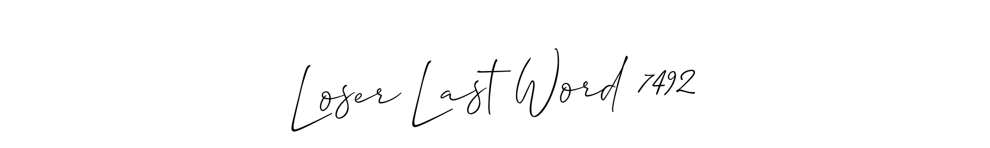 Use a signature maker to create a handwritten signature online. With this signature software, you can design (Allison_Script) your own signature for name Loser Last Word 7492. Loser Last Word 7492 signature style 2 images and pictures png