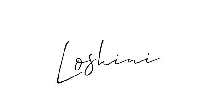 if you are searching for the best signature style for your name Loshini. so please give up your signature search. here we have designed multiple signature styles  using Allison_Script. Loshini signature style 2 images and pictures png