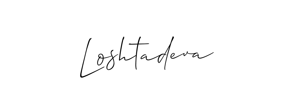 Design your own signature with our free online signature maker. With this signature software, you can create a handwritten (Allison_Script) signature for name Loshtadeva. Loshtadeva signature style 2 images and pictures png