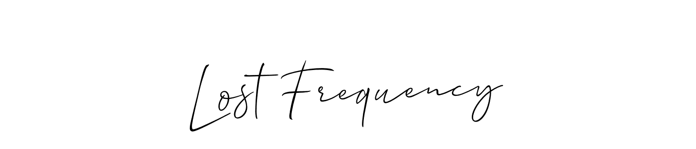 Best and Professional Signature Style for Lost Frequency. Allison_Script Best Signature Style Collection. Lost Frequency signature style 2 images and pictures png