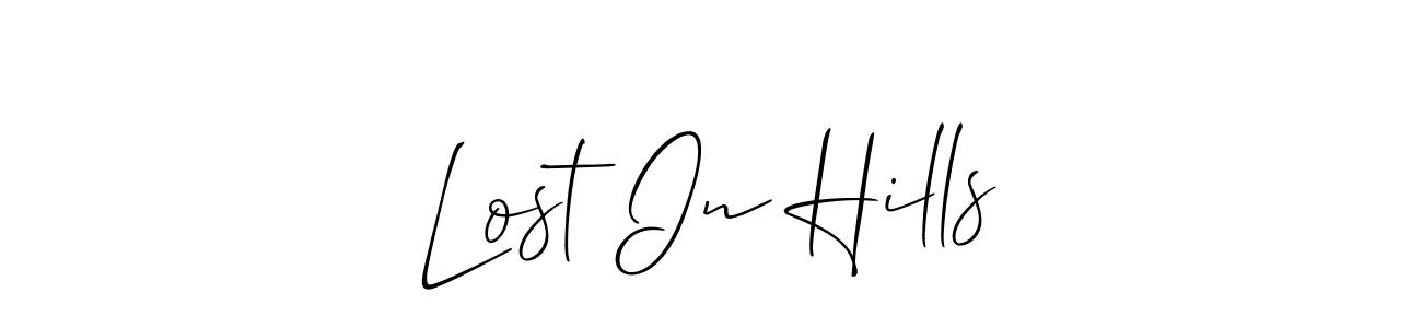 Allison_Script is a professional signature style that is perfect for those who want to add a touch of class to their signature. It is also a great choice for those who want to make their signature more unique. Get Lost In Hills name to fancy signature for free. Lost In Hills signature style 2 images and pictures png