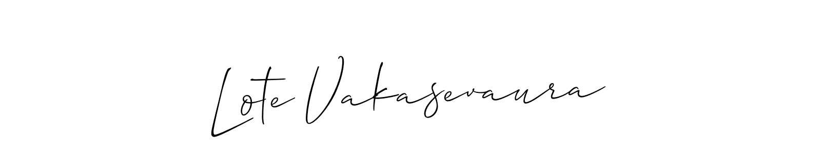 Design your own signature with our free online signature maker. With this signature software, you can create a handwritten (Allison_Script) signature for name Lote Vakasevaura. Lote Vakasevaura signature style 2 images and pictures png