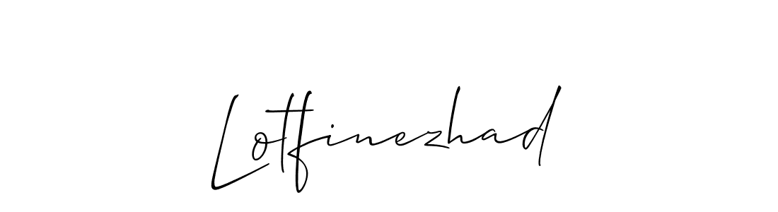 if you are searching for the best signature style for your name Lotfinezhad. so please give up your signature search. here we have designed multiple signature styles  using Allison_Script. Lotfinezhad signature style 2 images and pictures png