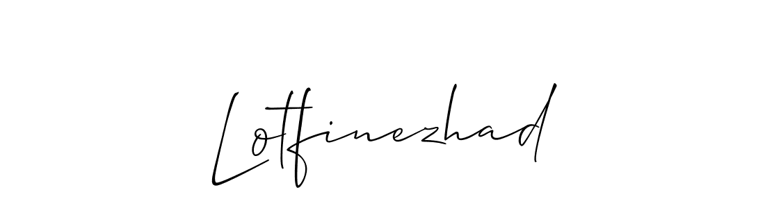 if you are searching for the best signature style for your name Lotfinezhad. so please give up your signature search. here we have designed multiple signature styles  using Allison_Script. Lotfinezhad signature style 2 images and pictures png