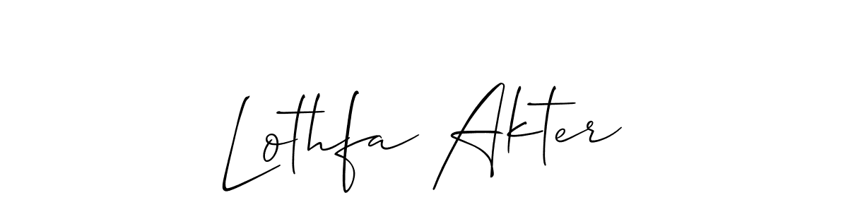 Lothfa Akter stylish signature style. Best Handwritten Sign (Allison_Script) for my name. Handwritten Signature Collection Ideas for my name Lothfa Akter. Lothfa Akter signature style 2 images and pictures png