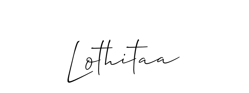 Create a beautiful signature design for name Lothitaa. With this signature (Allison_Script) fonts, you can make a handwritten signature for free. Lothitaa signature style 2 images and pictures png