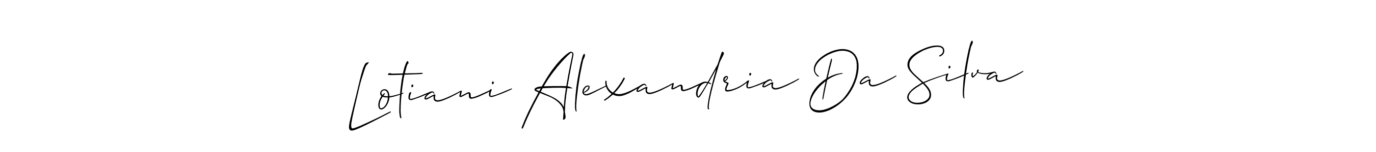 if you are searching for the best signature style for your name Lotiani Alexandria Da Silva. so please give up your signature search. here we have designed multiple signature styles  using Allison_Script. Lotiani Alexandria Da Silva signature style 2 images and pictures png