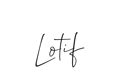 The best way (Allison_Script) to make a short signature is to pick only two or three words in your name. The name Lotif include a total of six letters. For converting this name. Lotif signature style 2 images and pictures png