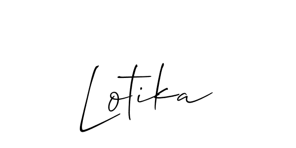 Design your own signature with our free online signature maker. With this signature software, you can create a handwritten (Allison_Script) signature for name Lotika. Lotika signature style 2 images and pictures png