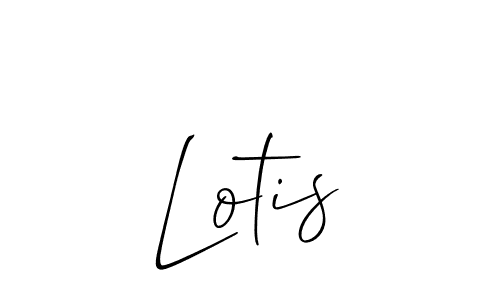 The best way (Allison_Script) to make a short signature is to pick only two or three words in your name. The name Lotis include a total of six letters. For converting this name. Lotis signature style 2 images and pictures png