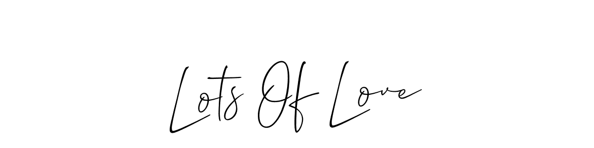 if you are searching for the best signature style for your name Lots Of Love. so please give up your signature search. here we have designed multiple signature styles  using Allison_Script. Lots Of Love signature style 2 images and pictures png