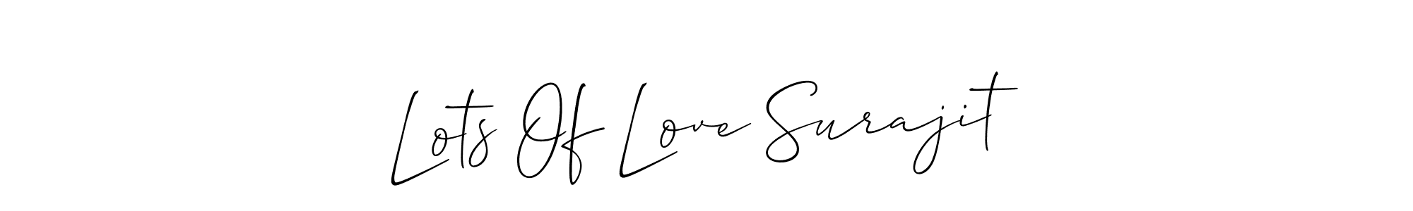 Also we have Lots Of Love Surajit name is the best signature style. Create professional handwritten signature collection using Allison_Script autograph style. Lots Of Love Surajit signature style 2 images and pictures png