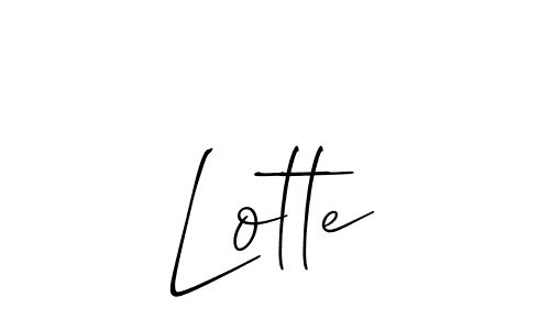 Make a beautiful signature design for name Lotte. With this signature (Allison_Script) style, you can create a handwritten signature for free. Lotte signature style 2 images and pictures png