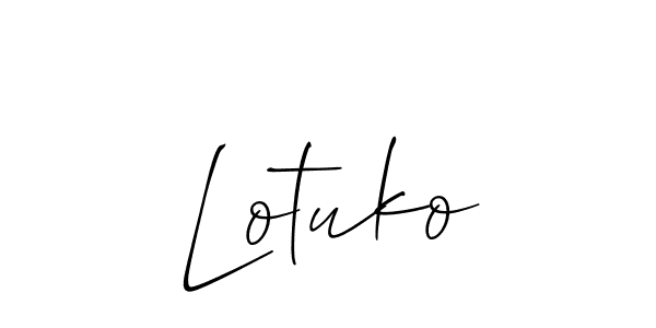 The best way (Allison_Script) to make a short signature is to pick only two or three words in your name. The name Lotuko include a total of six letters. For converting this name. Lotuko signature style 2 images and pictures png