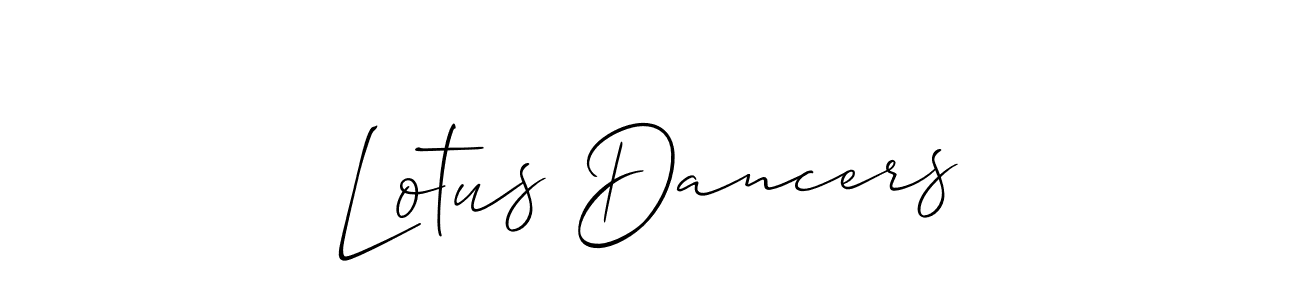 How to make Lotus Dancers signature? Allison_Script is a professional autograph style. Create handwritten signature for Lotus Dancers name. Lotus Dancers signature style 2 images and pictures png