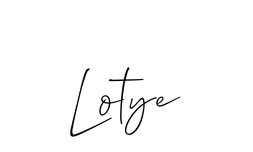 Also we have Lotye name is the best signature style. Create professional handwritten signature collection using Allison_Script autograph style. Lotye signature style 2 images and pictures png