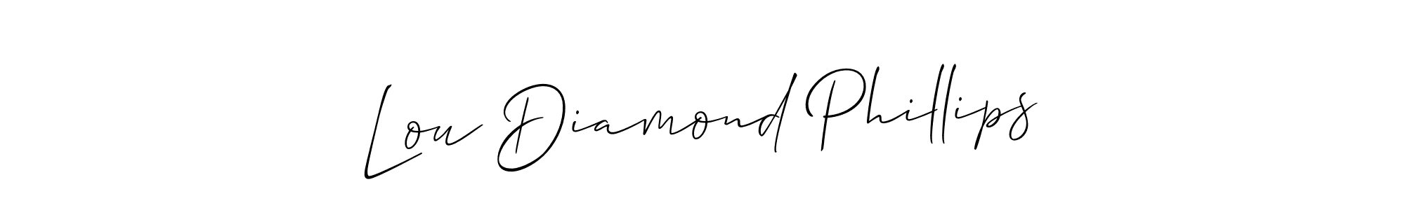 Create a beautiful signature design for name Lou Diamond Phillips. With this signature (Allison_Script) fonts, you can make a handwritten signature for free. Lou Diamond Phillips signature style 2 images and pictures png