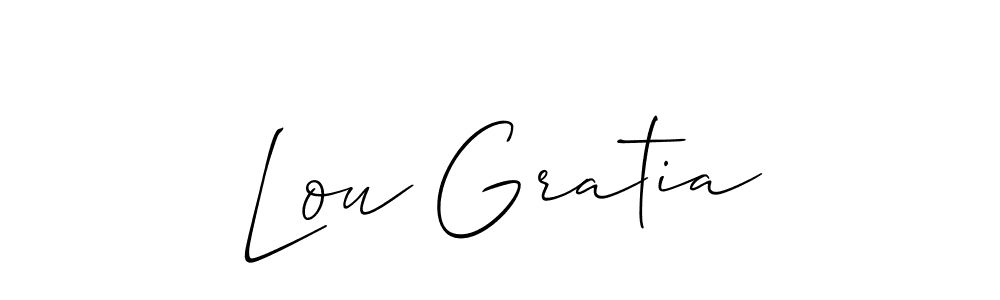 Use a signature maker to create a handwritten signature online. With this signature software, you can design (Allison_Script) your own signature for name Lou Gratia. Lou Gratia signature style 2 images and pictures png