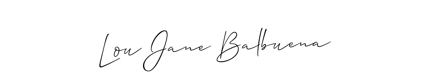 How to Draw Lou Jane Balbuena signature style? Allison_Script is a latest design signature styles for name Lou Jane Balbuena. Lou Jane Balbuena signature style 2 images and pictures png