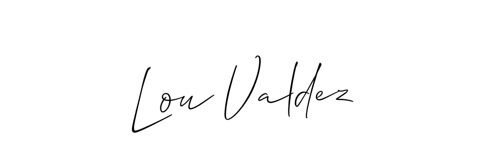 How to make Lou Valdez signature? Allison_Script is a professional autograph style. Create handwritten signature for Lou Valdez name. Lou Valdez signature style 2 images and pictures png